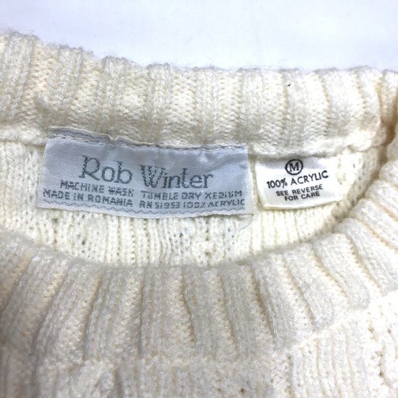 VTG Rob Winter Nordic Design Cable Knit Acrylic Pullover Sweater Mens Medium - Picture 3 of 4